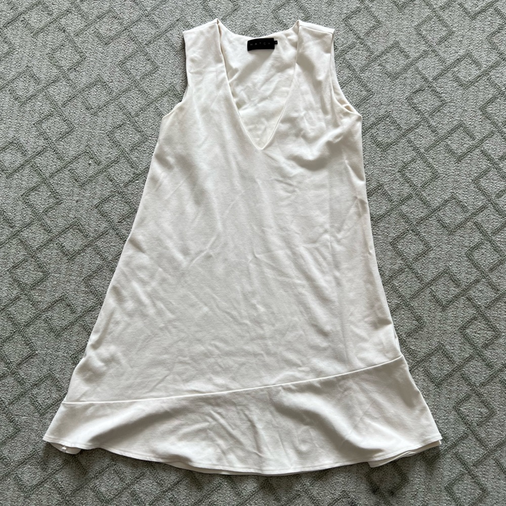 HATCH maternity Luncheon Dress in white ponte. Size P.